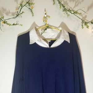 Notations woman navy sweater with collar
